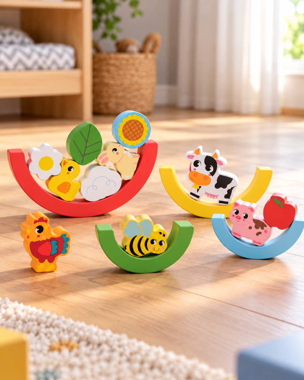 Jeu d'équilibre en bois Ma Première Petite Ferme 🌈