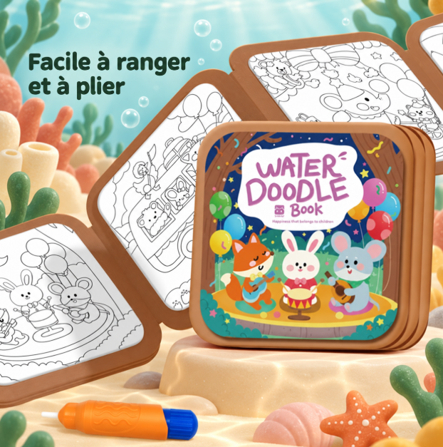 Livre de coloriage à l’eau avec couleurs qui apparaissent