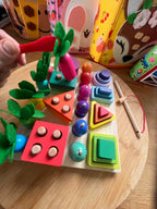 Jeu Montessori de Motricité Fine - Jardin d'éveil 4 en 1 en bois