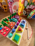 Jeu Montessori de Motricité Fine - Jardin d'éveil 4 en 1 en bois