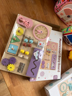 BusyBoard bébé coloré en bois : Jeu Sensoriel