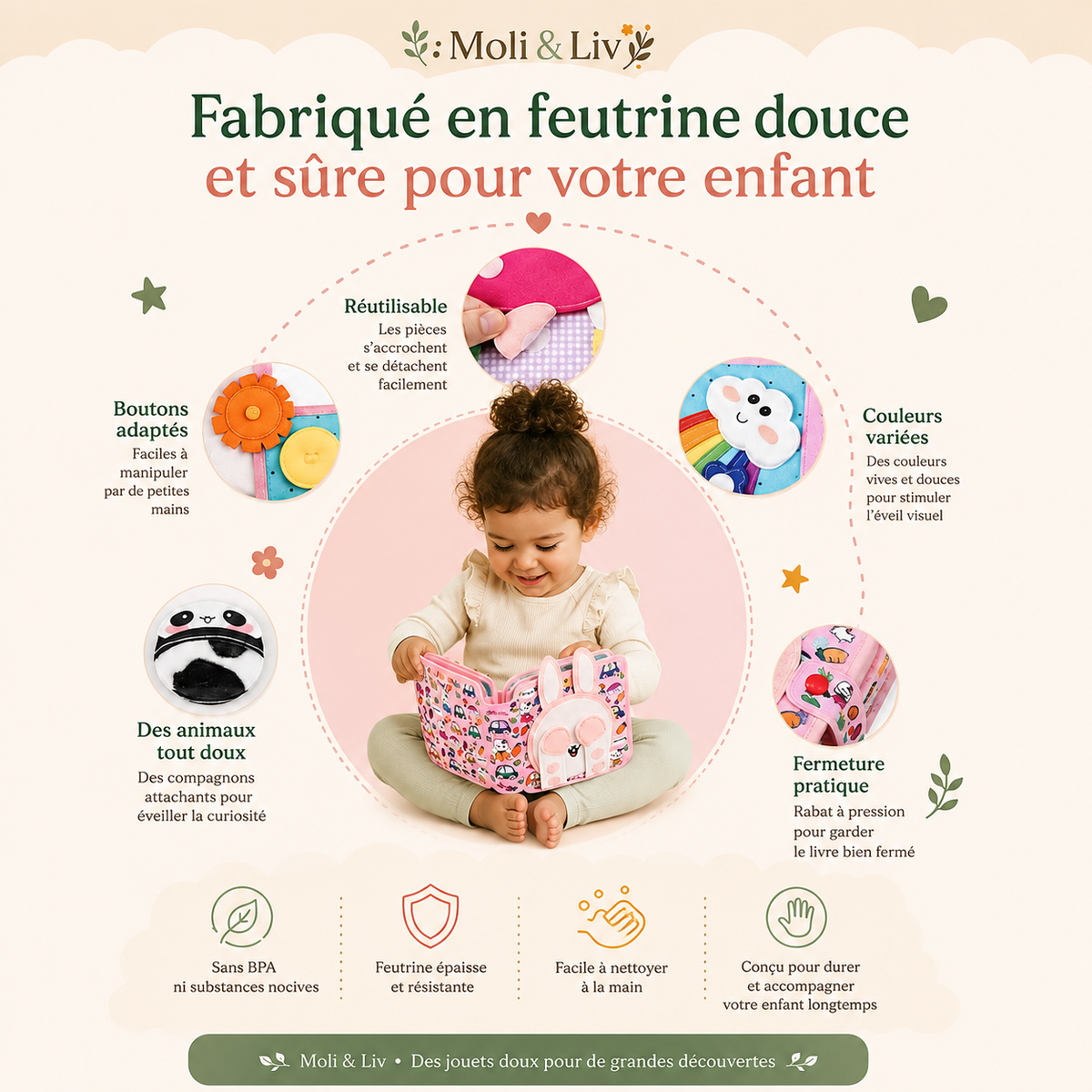 BusyBook Lapin Malin : Livre d’activités en feutrine (Busyboard)