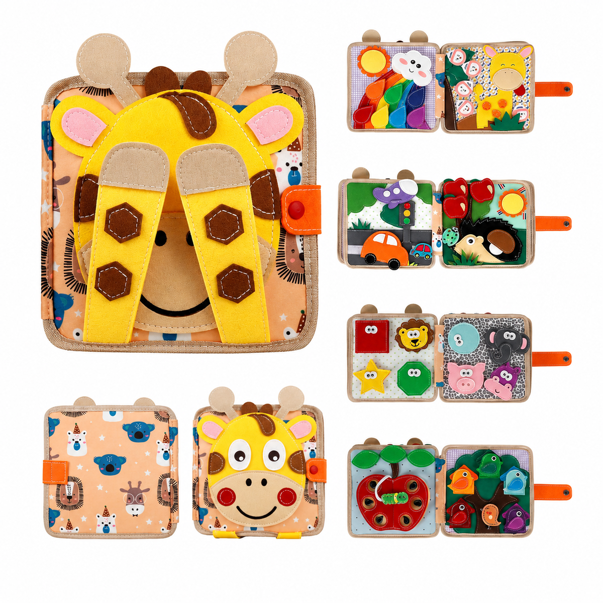 BusyBook Girafe Rigolote : livre d’activités en feutrine (Busyboard)
