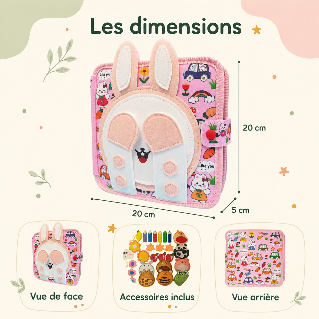 BusyBook Lapin Malin : Livre d’activités en feutrine (Busyboard)
