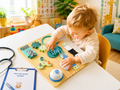 Busy Board Montessori de madera – Tablero de actividades sensoriales desde 12 meses