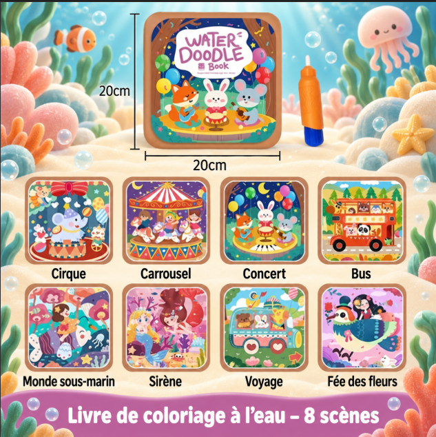 Livre de coloriage magique à l'eau marron