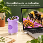 Microscope numérique portable pour enfant connecté à un ordinateur
