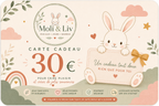 Carte cadeau Moli & Liv disponible en plusieurs montants
