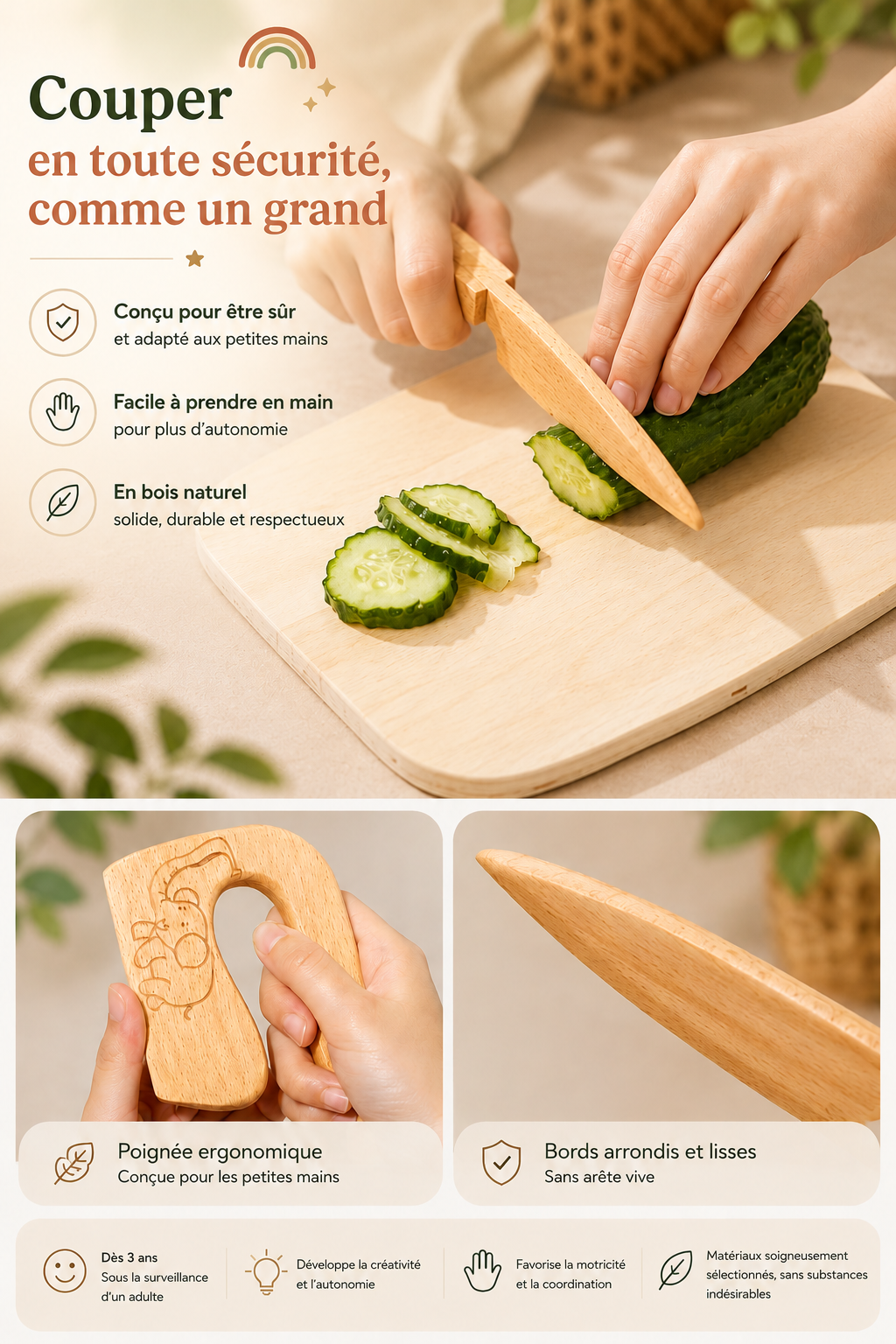 Ensemble complet du kit cuisine enfant en bois
